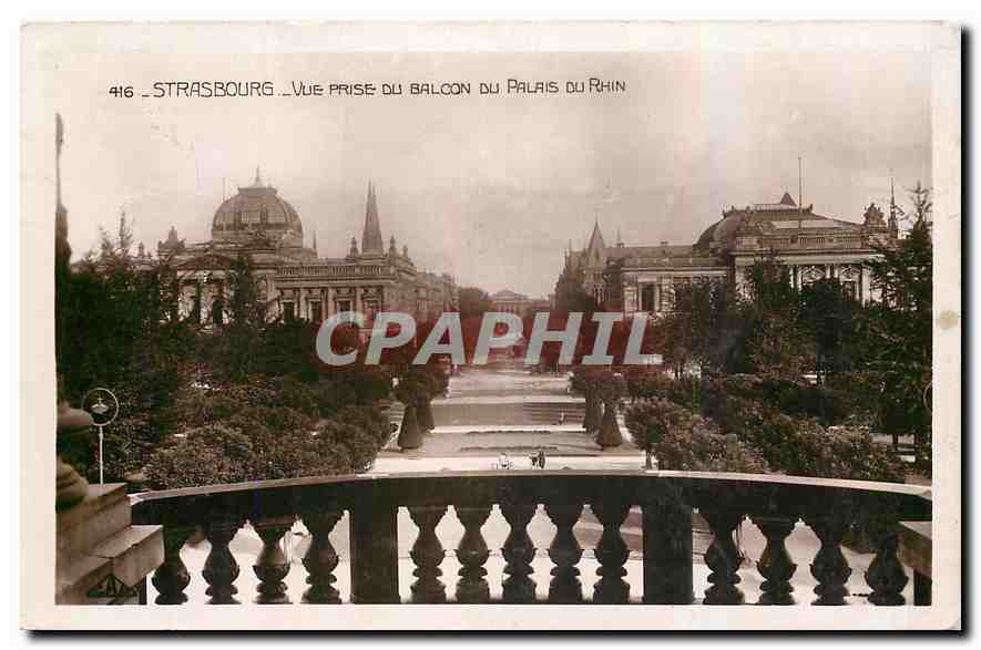 CPA Strasbourg Vue prise du balcon du Palais du Rhin 
