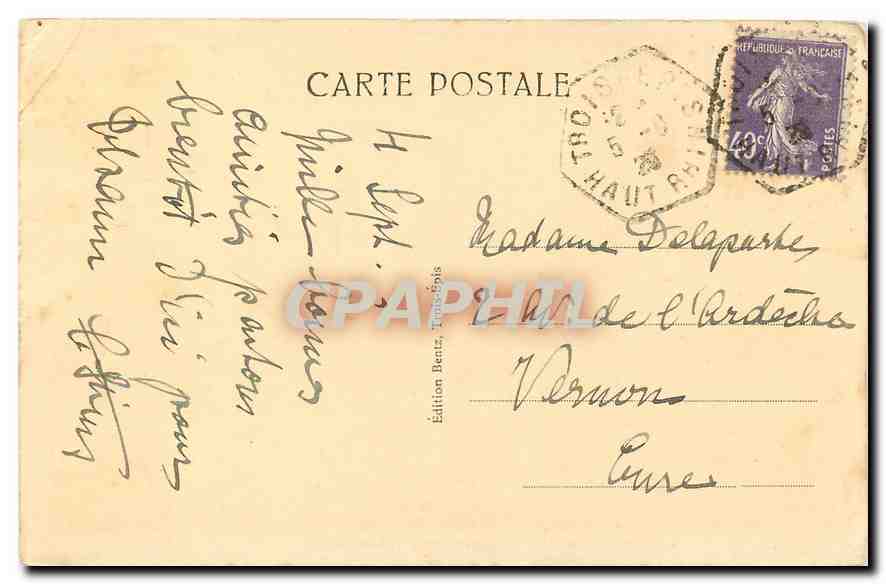 CPA Paysage et Fermes pres des Trois Epis  — Rückseite
