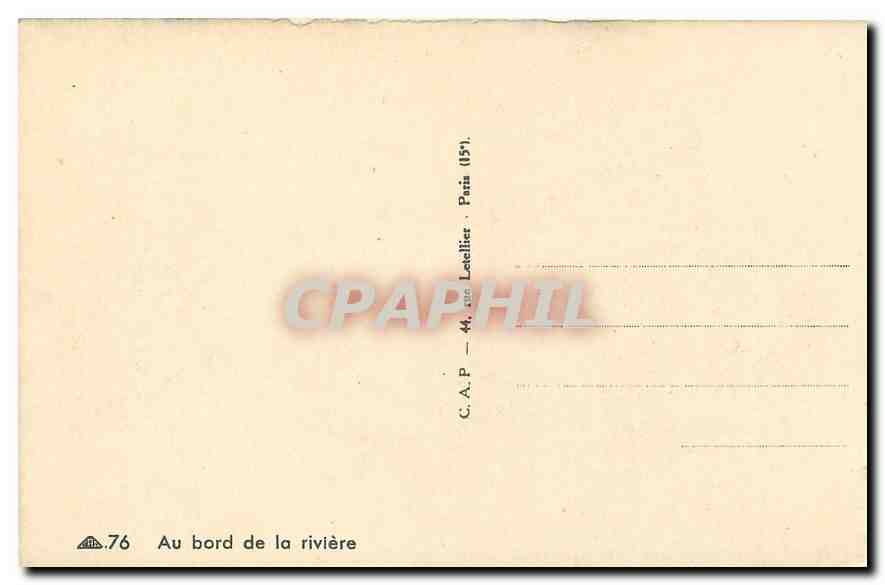 CPA Au bord de la riviere Folklore Alsace — Rückseite
