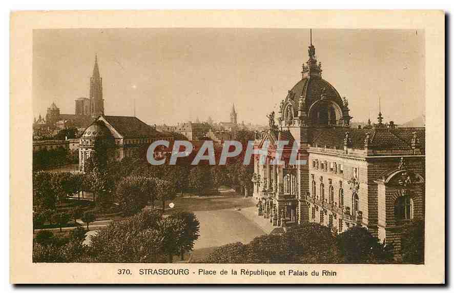 CPA Strasbourg Place de la Republique et Palais du Rhin 