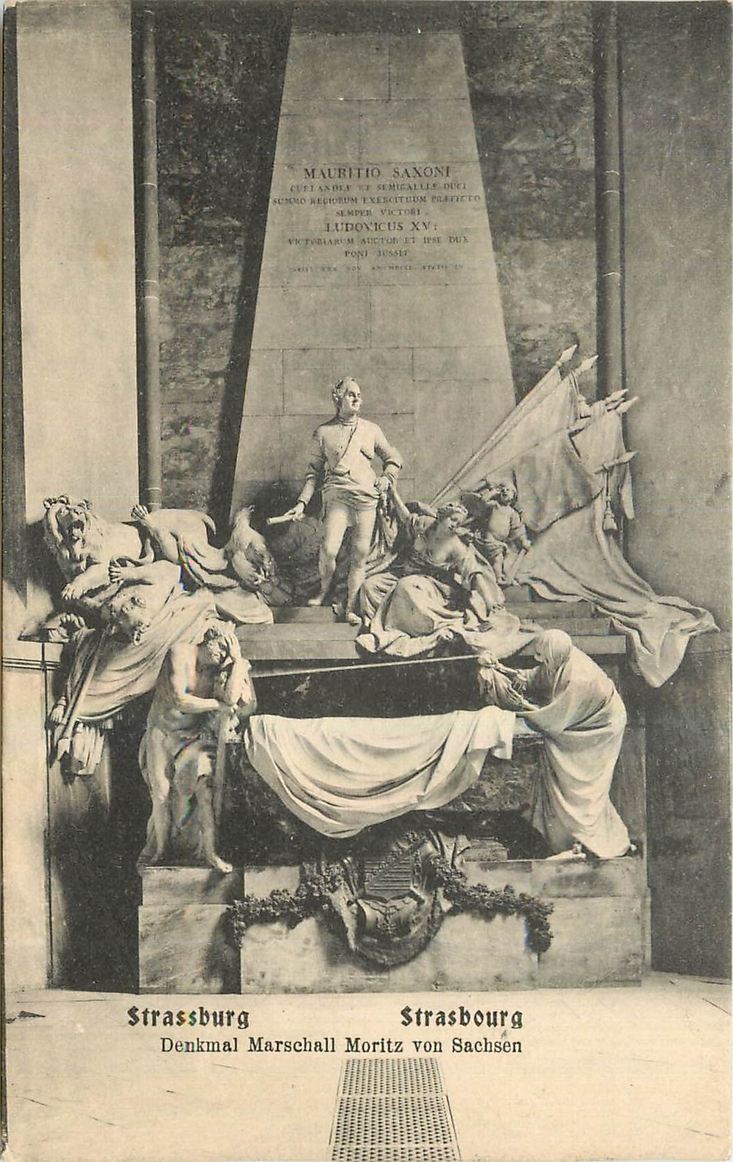 CPA Strasbourg Denkmal Marschall Moritz von Sachsen 