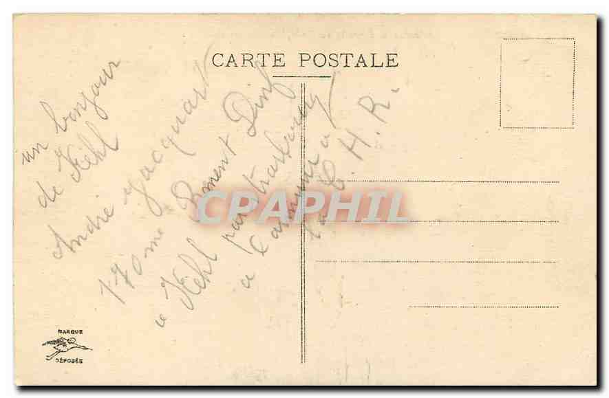 CPA Strasbourg la Garde des Ponts du Rhin rive Badoise  — Rückseite
