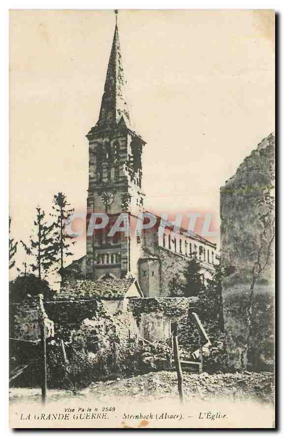 CPA La Grande Guerre Steinbach Alsace l'eglise 