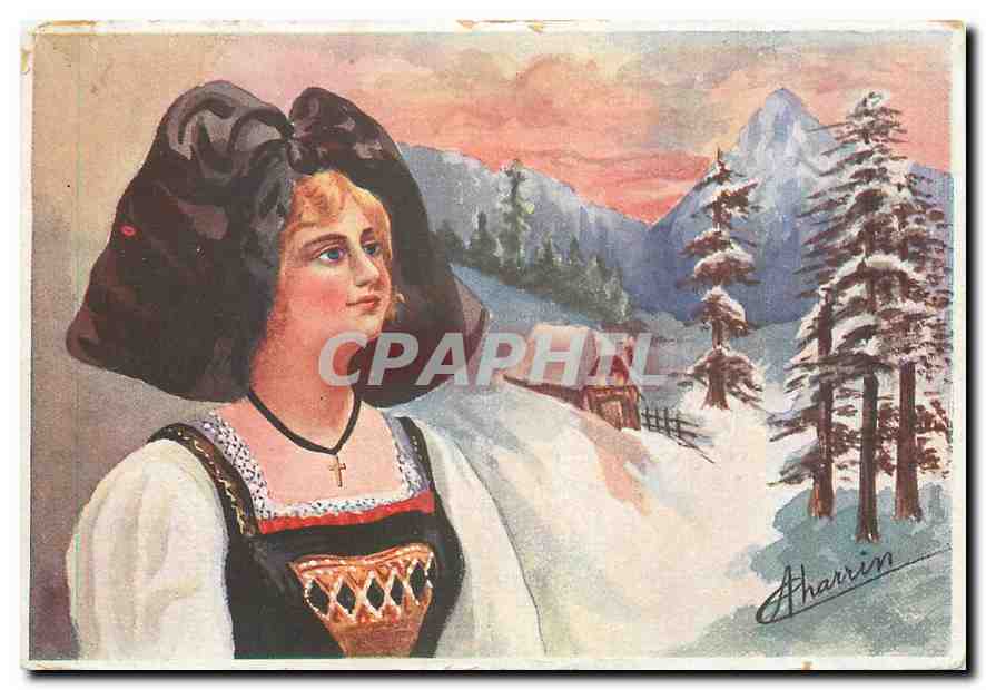 CPA Femme Folklore Alsace