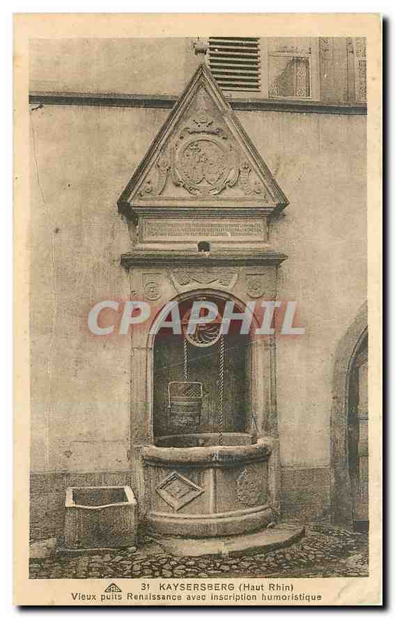 CPA Kaysersberg Haut Rhin Vieux Puits Renaissance avec inscription humoristique 