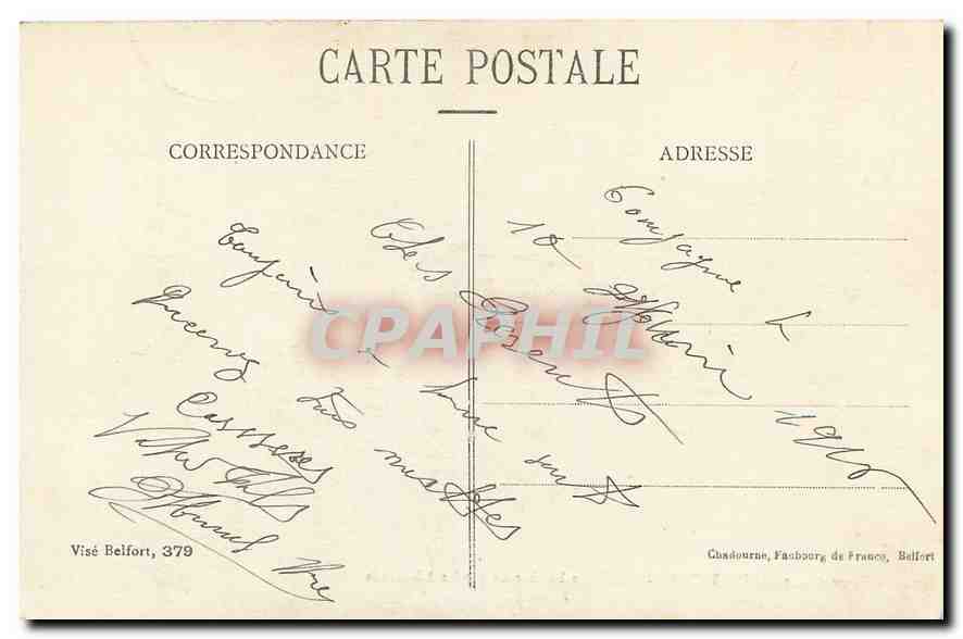 CPA Haute Alsace Vieux Thann l'eglise Bombardee par les Allemands  — Rückseite