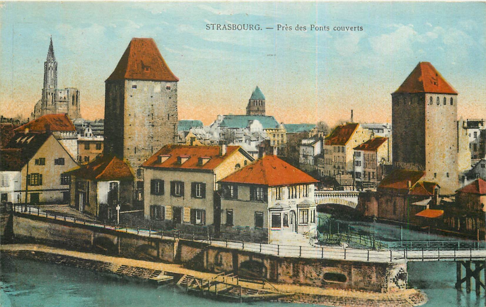 CPA Strasbourg pres des Ponts Couverts 