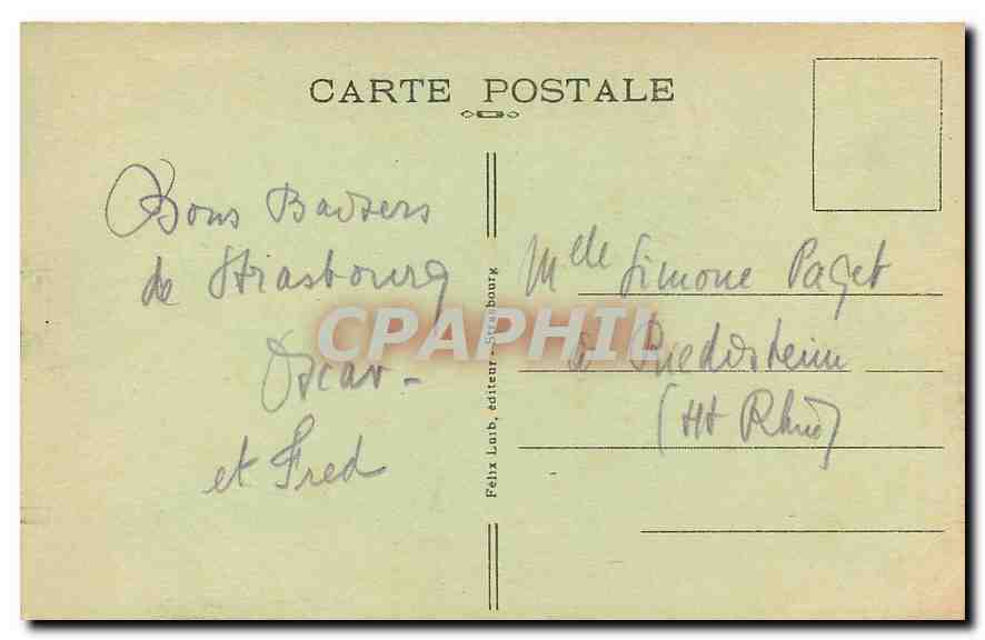 CPA Strasbourg pres des Ponts Couverts  — Rückseite