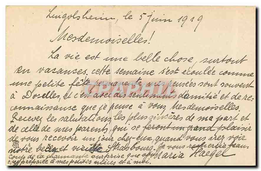 CPA Strasbourg Ancien Chateau des Rohans  — Verso