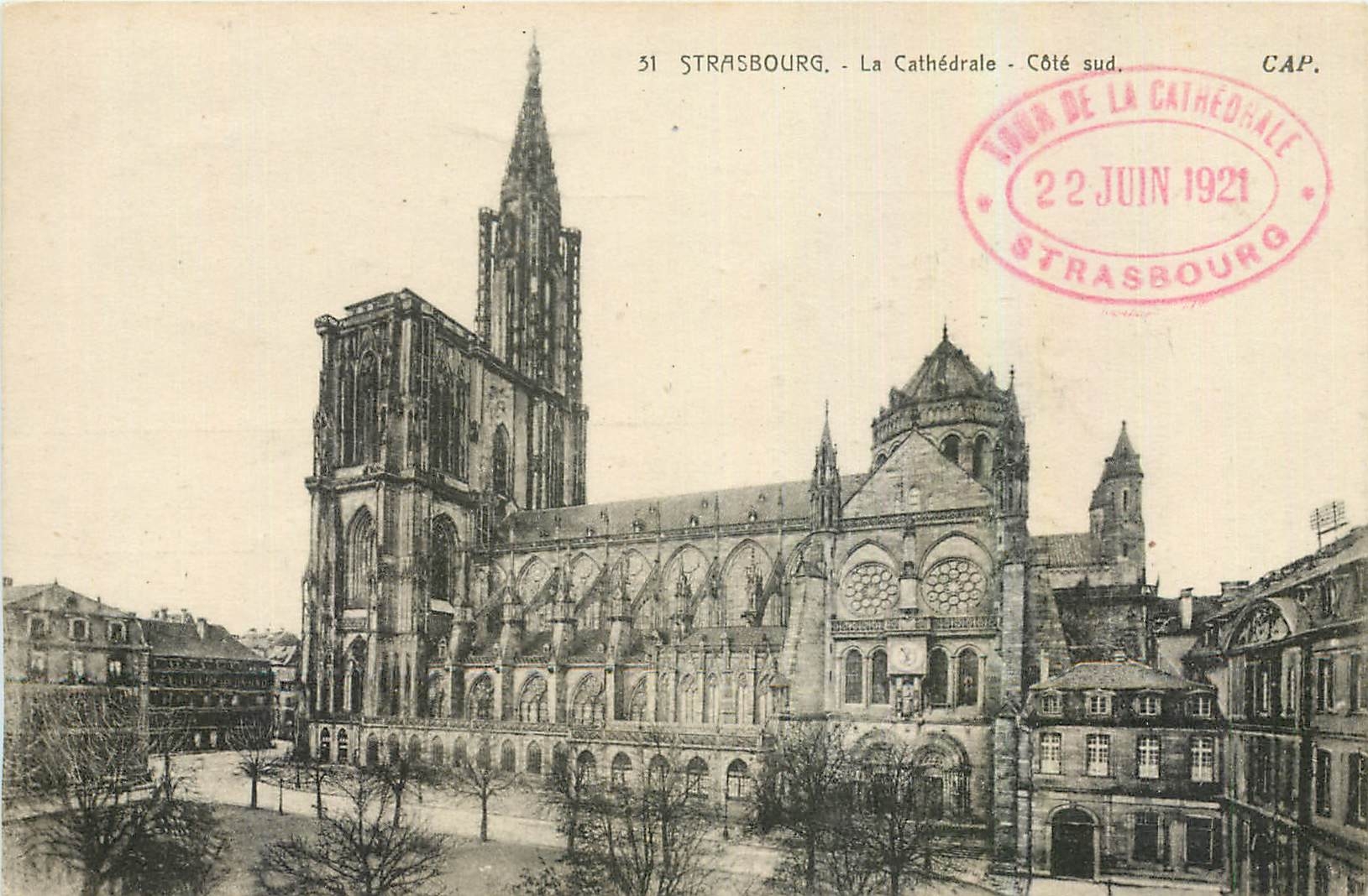 CPA Strasbourg la Cathedrale Cote Sud 