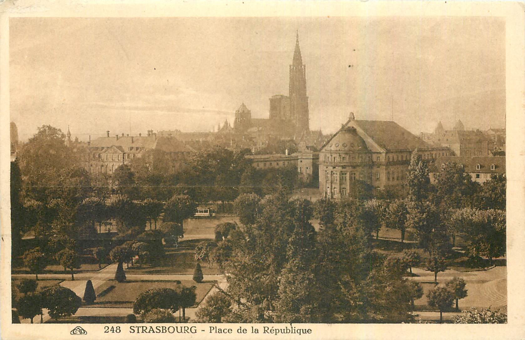 CPA Strasbourg Place de la Republique 