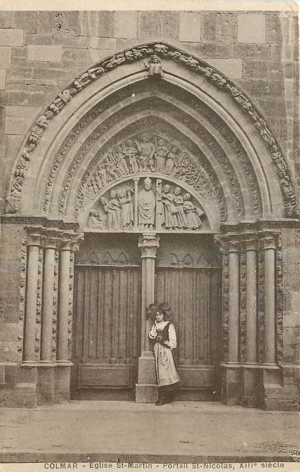CPA Colmar Eglise St Martin Portail St Nicolas XIII siecle 
