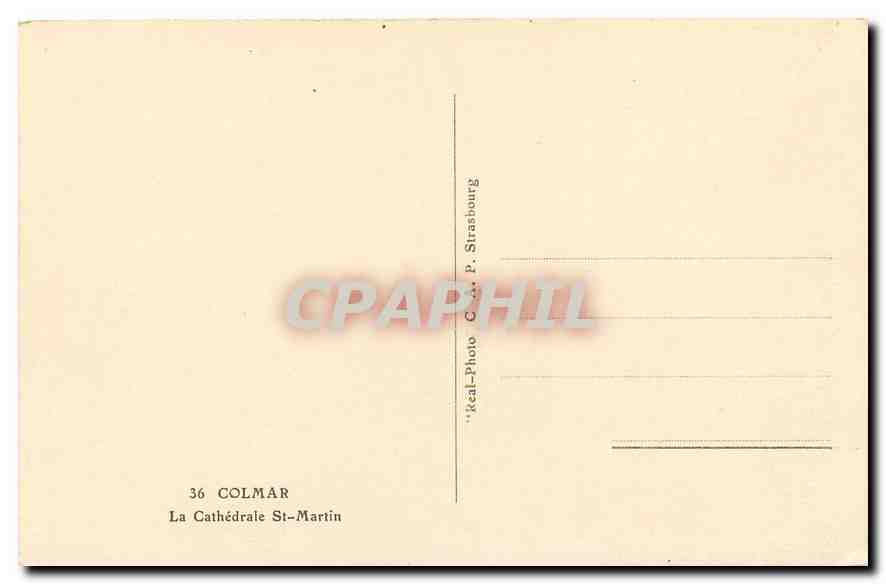 CPA Colmar la Cathedrale St Martin  — Rückseite