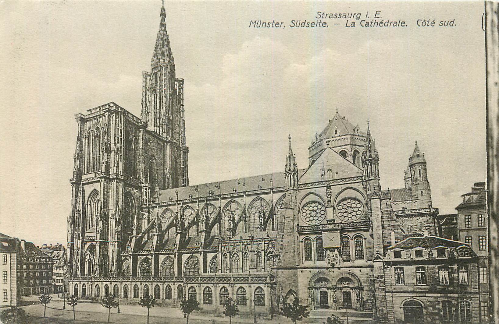 CPA Strassburg I E la Cathedrale Cote Sud 