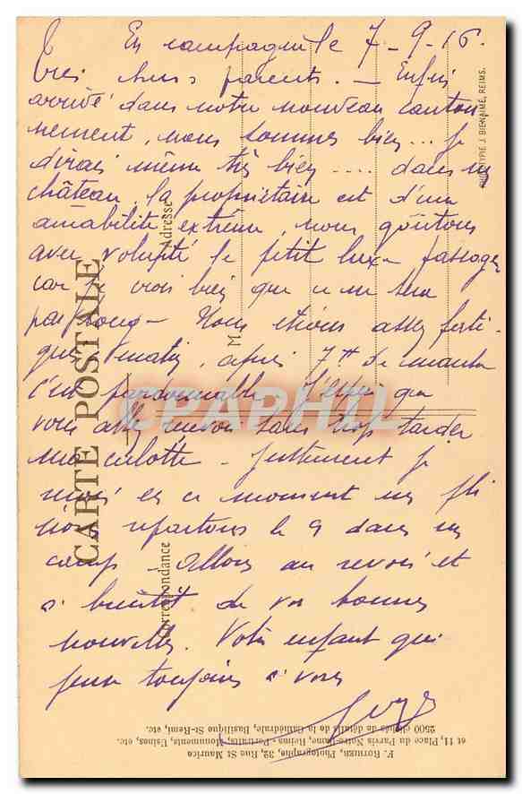 CPA Reims la Cathedrale Porche de Gauche Paroi Gauche  — Verso