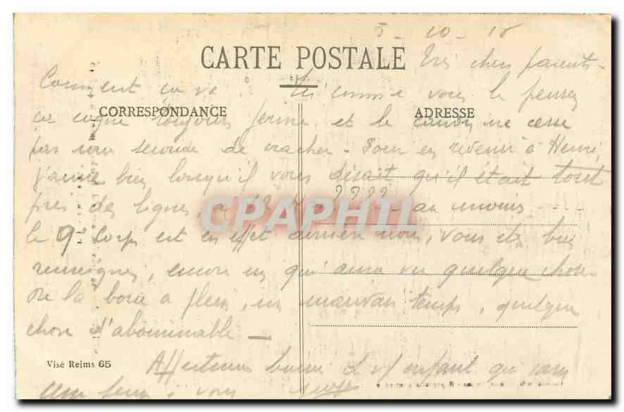 Reims — Rue Cité — deuxième année de bombardement 1914-15-16 — Rückseite