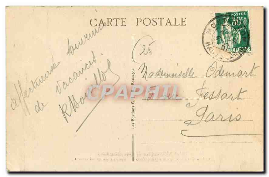 CPA Sites pittoresque de Franche Comte Chaux les Passavant entree de la Glaciere  — Rückseite