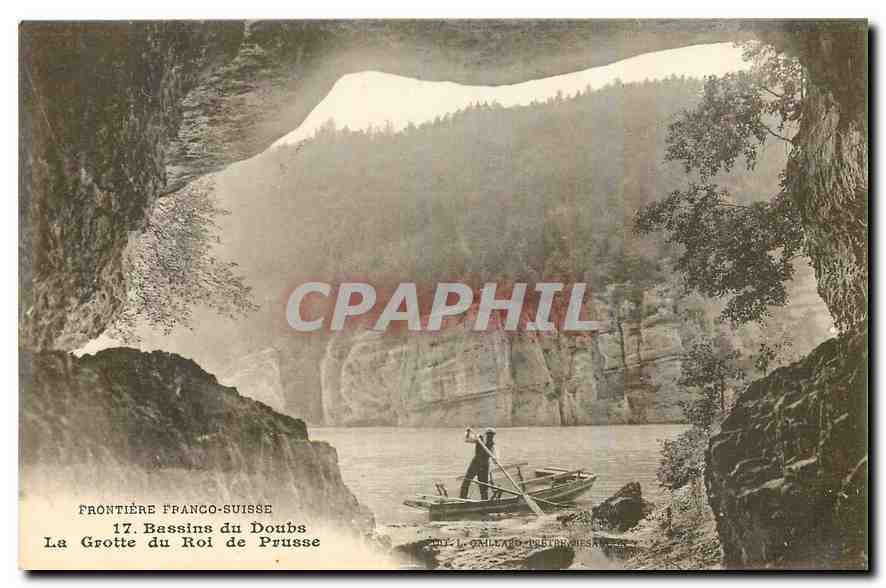 CPA Frontiere Franco Suisse Bassin du Doubs la Grotte du Roi de Prusse 