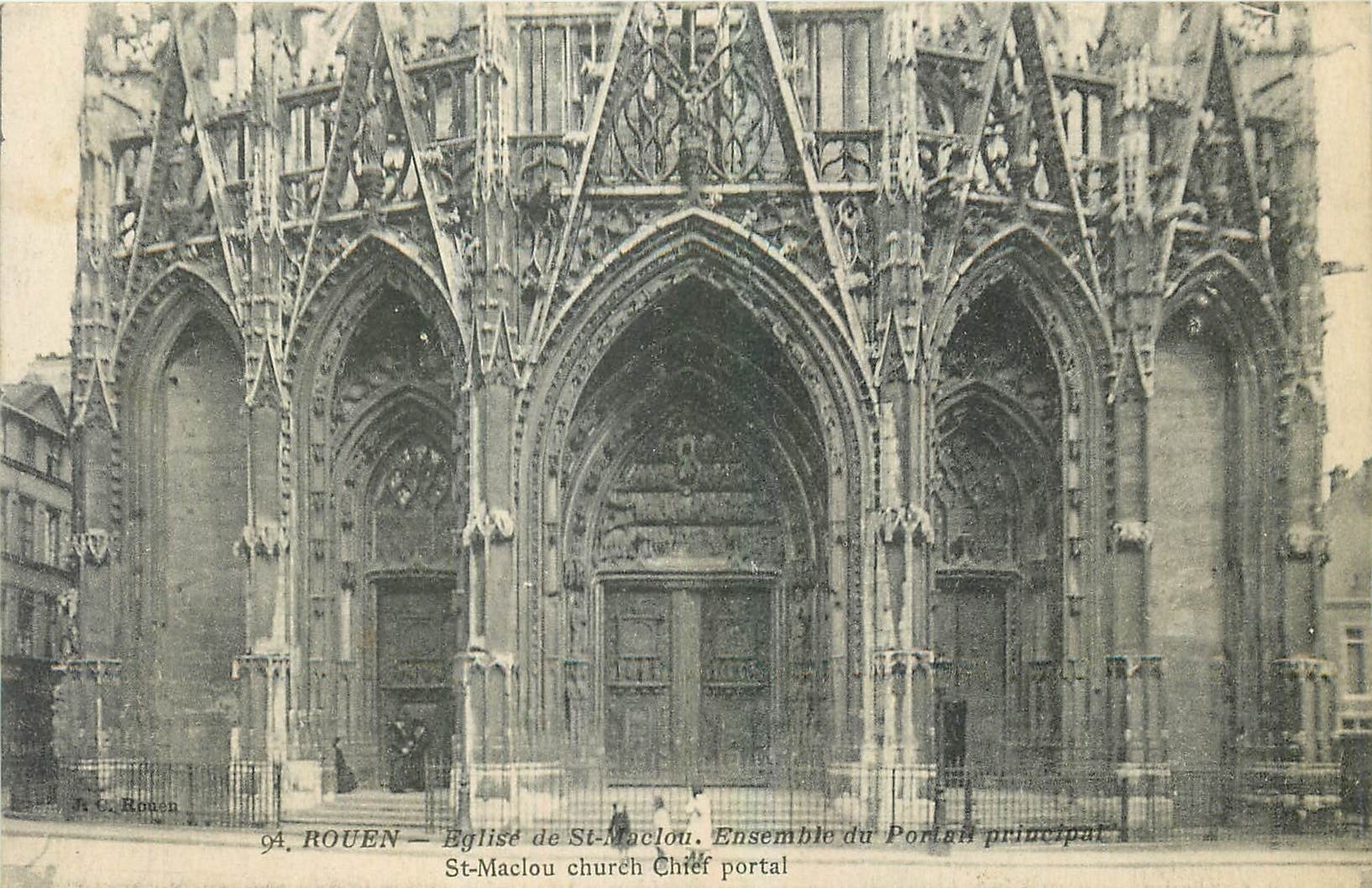 CPA Rouen Eglise de Se Maclou ensemble du portail principal 