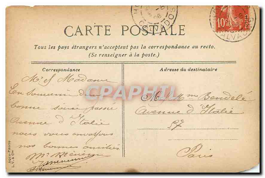 CPA Honfleur Le bassin La lieutenance Bateaux de peche — Rückseite