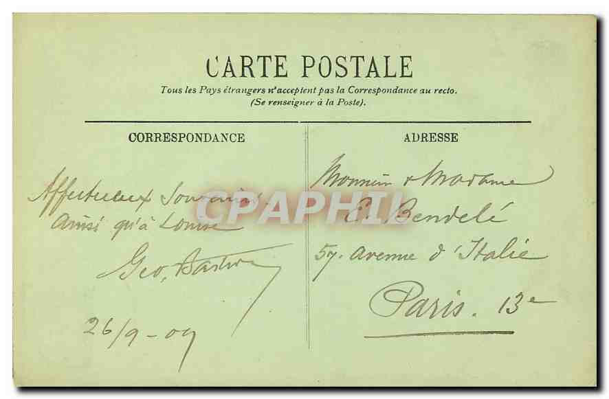 CPA Belfort le Chateau et le Lion  — Verso