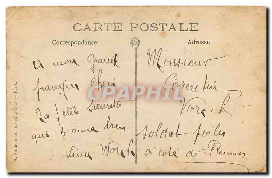 CARTE PHOTO Femme — Verso
