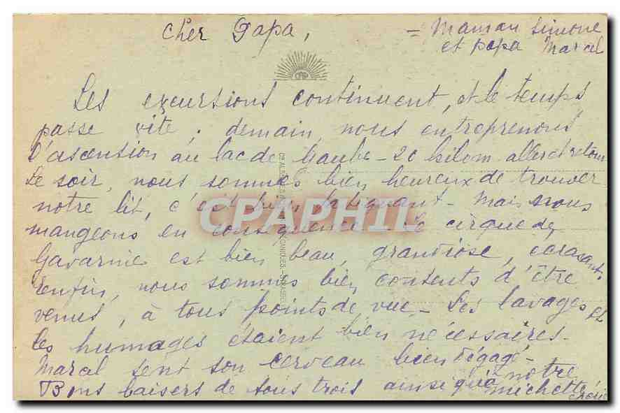 CPA Cauterets Le Pont de la Raillere et le Cabaliros  — Rückseite
