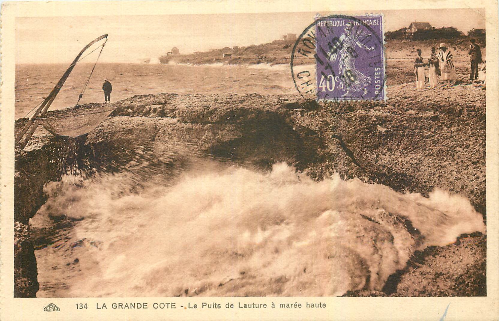 CPA La Grande Cote Le Puits de Lauture a maree haute 