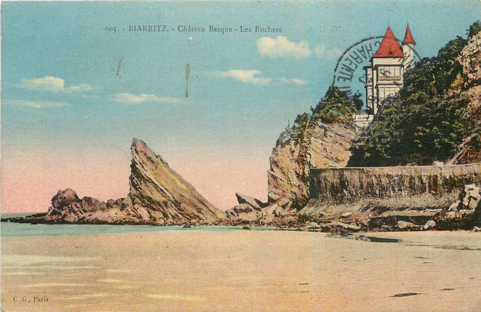 CPA Biarritz Chateau Basque Les Rochers 