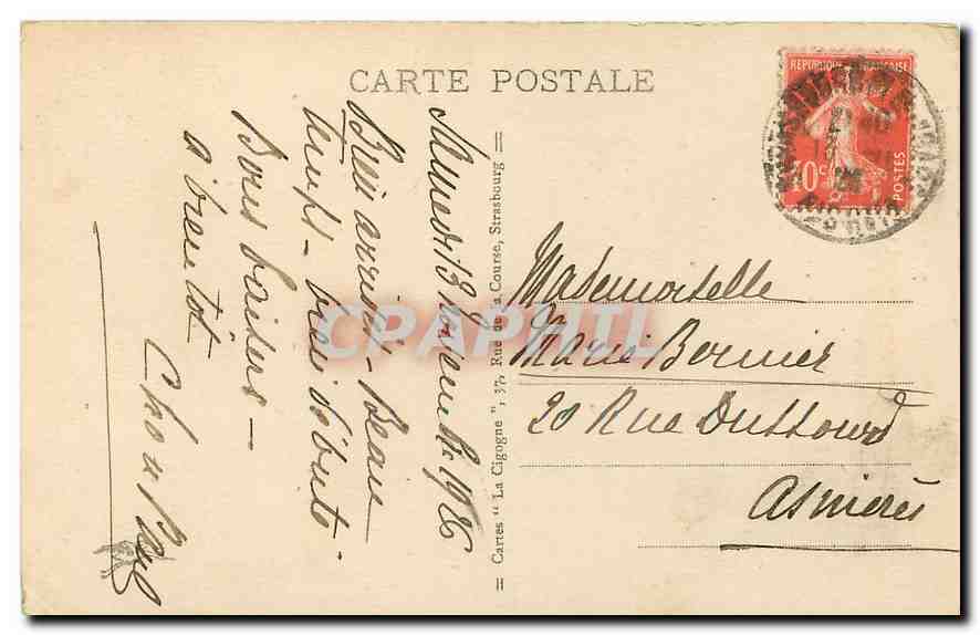 CPA Strasbourg La Cathedrale  — Rückseite