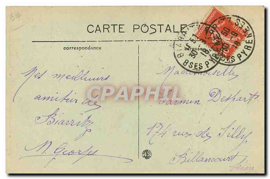 Biarritz - Côte Basque, La Grande Plage, les deux Casinos — BR - 1202 — Rückseite