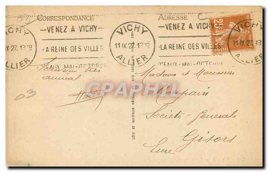 CPA Vichy Un coin du Casino  — Rückseite