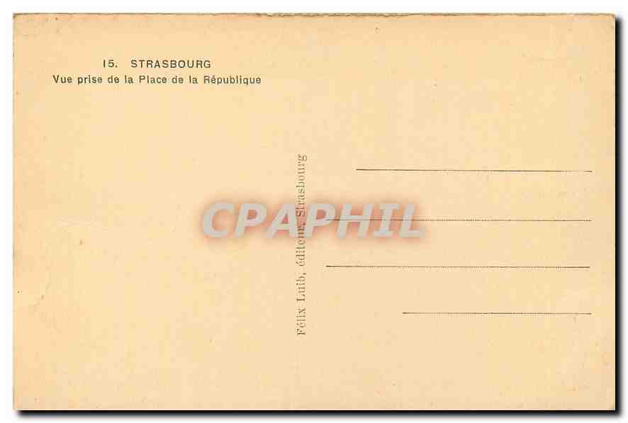 CPA Strasbourg Prise de la Place de la Republique  — Rückseite
