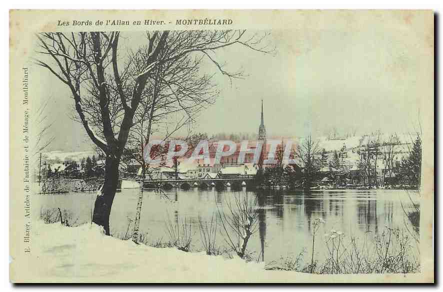 CPA Bords de l'Allau en Hiver Montbeliard 