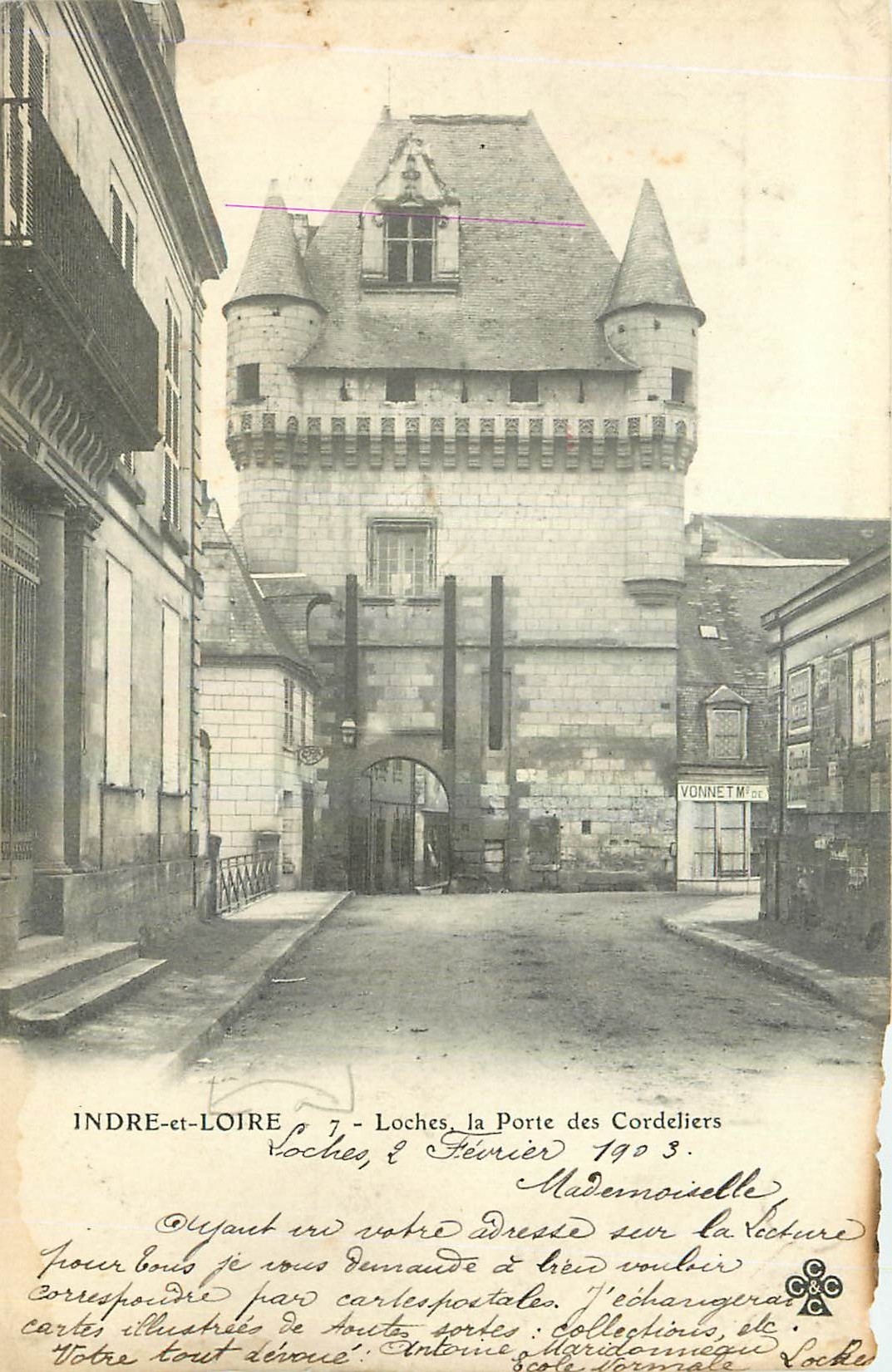 CPA Indre et Loire Loches la Porte des Cordeliers 