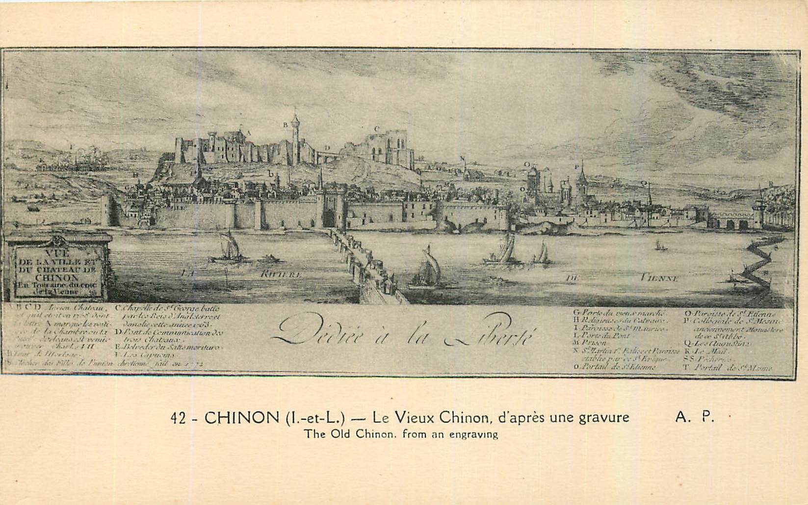 CPA Chinon I et L Le Vieux Chinon d'apres une gravure 