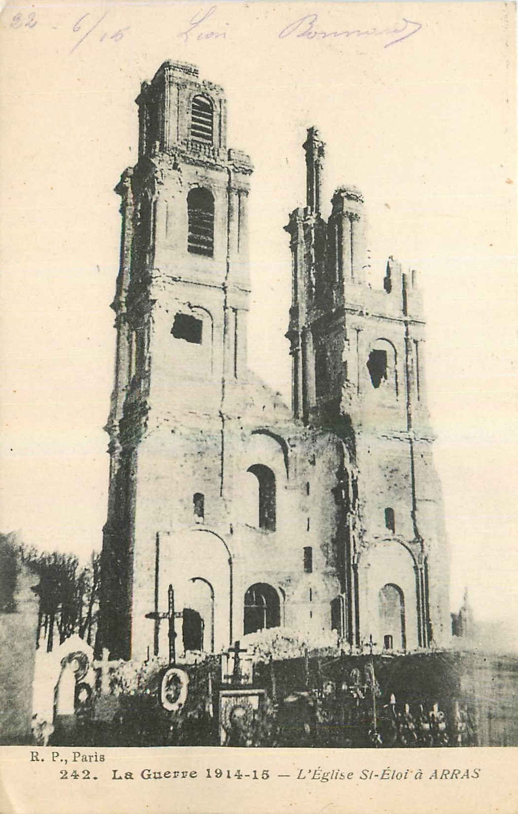 CPA La Guerre 1914 1915 l'Eglise St Etot a Arras 