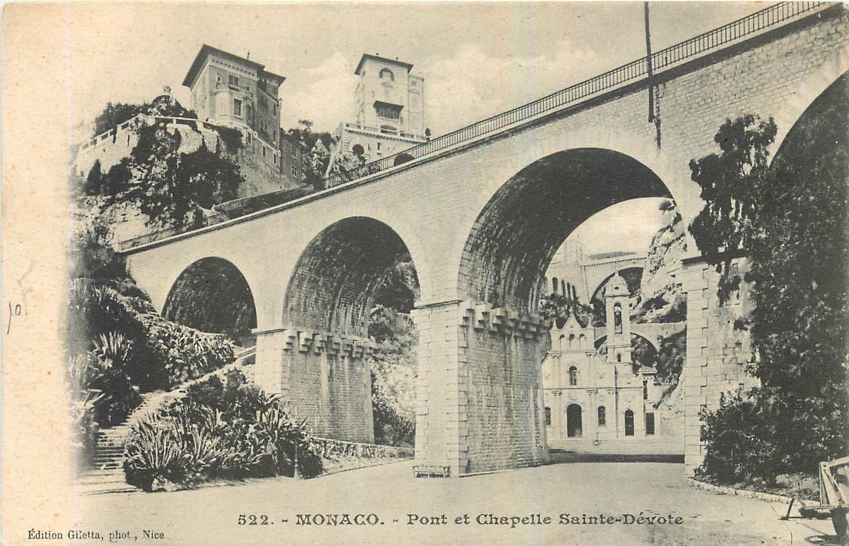 CPA Monaco Pont et Chapelle Sainte Devote 