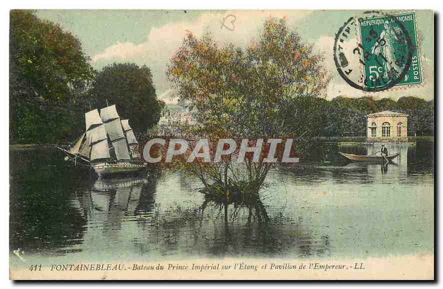 Fontainebleau - Boot des Kaiserssohns am Teich und Pavillon des Kaisers - LL