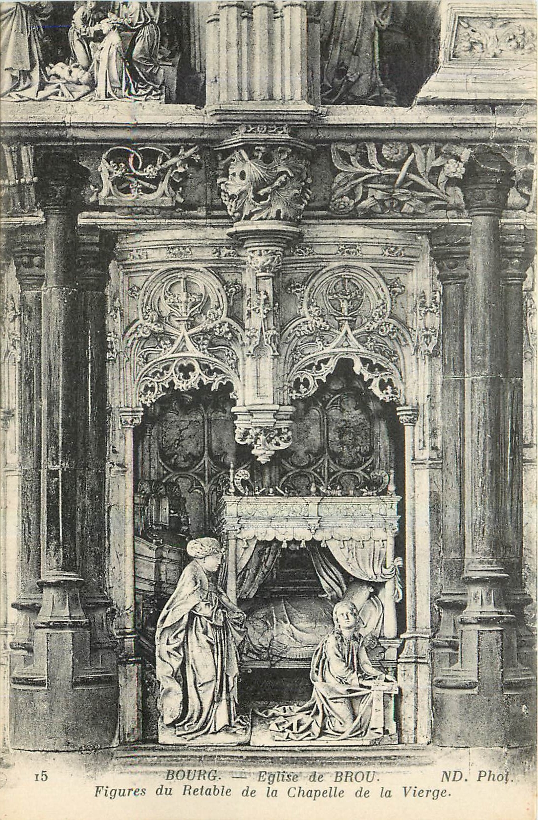 CPA Bourg Eglise de Brou Figures du Retable de la Chapelle de la Vierge 