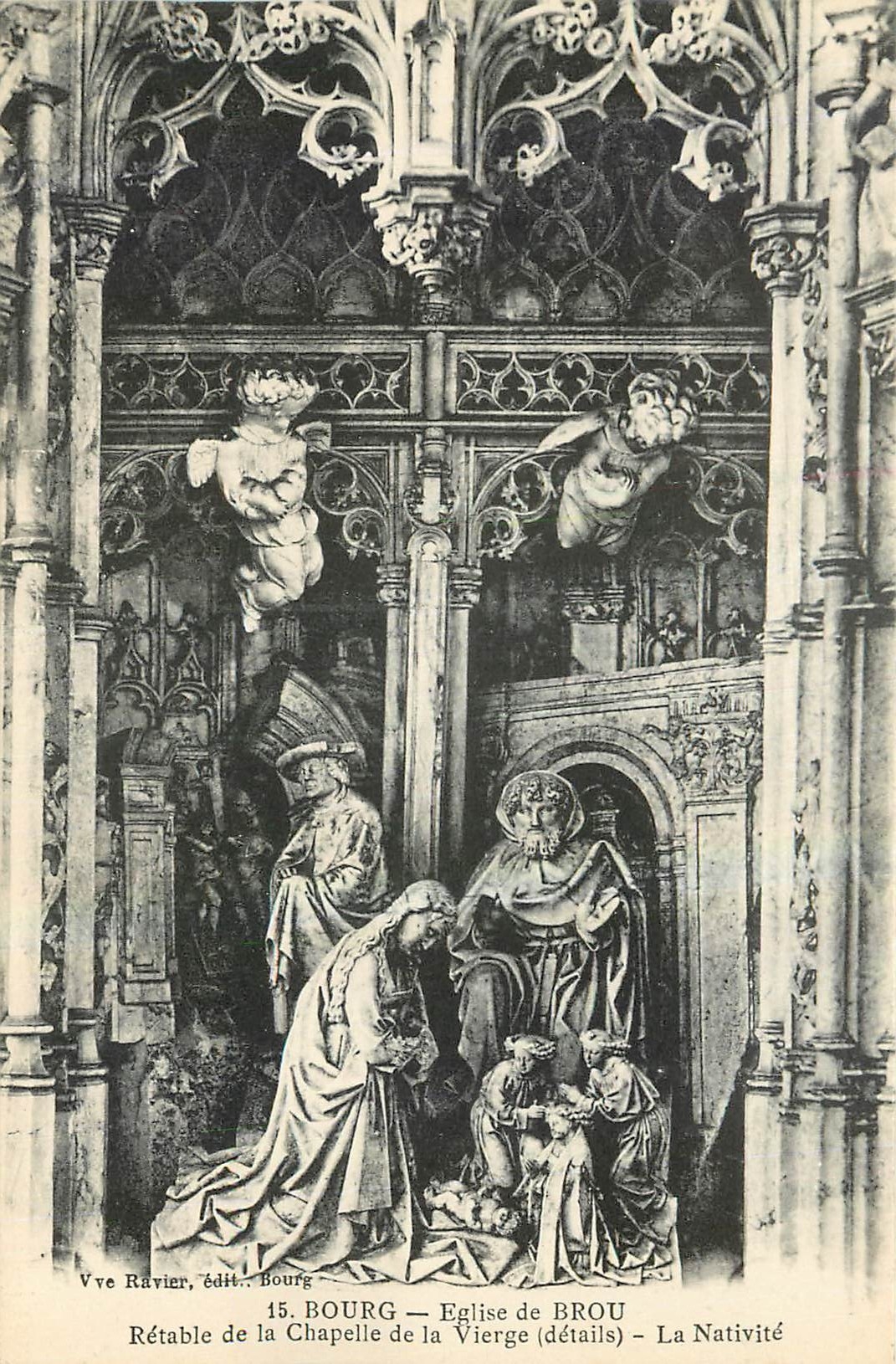 CPA Bourg Eglise de Brou Retable de la Chapelle de la Vierge details La Nativite 