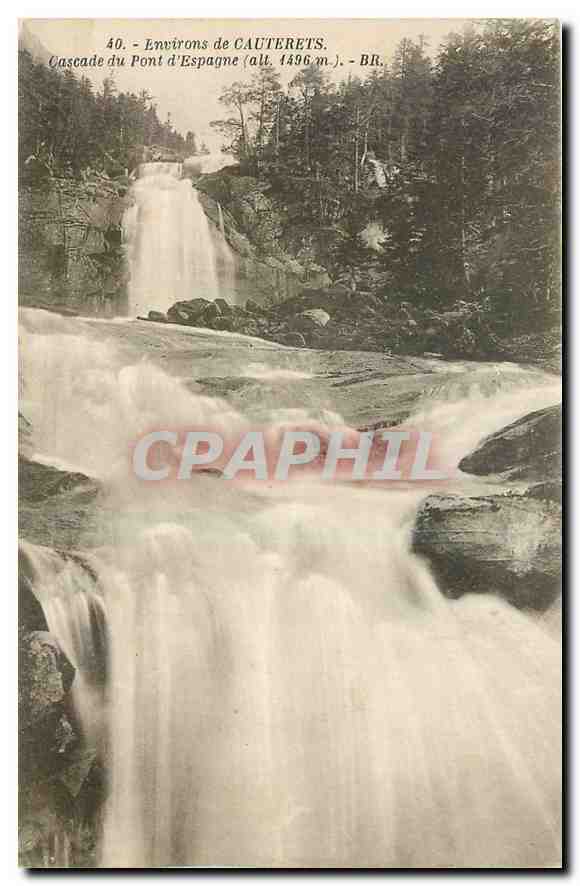 CPA Environs de Cauterets Cascade du Pont d'Espagne 
