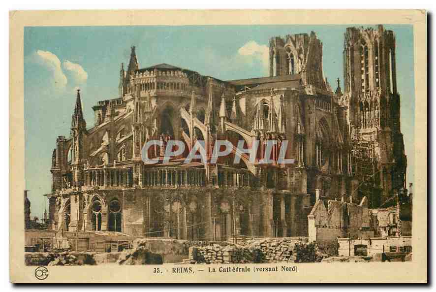 CPA Reims La Cathedrale versant Nord 