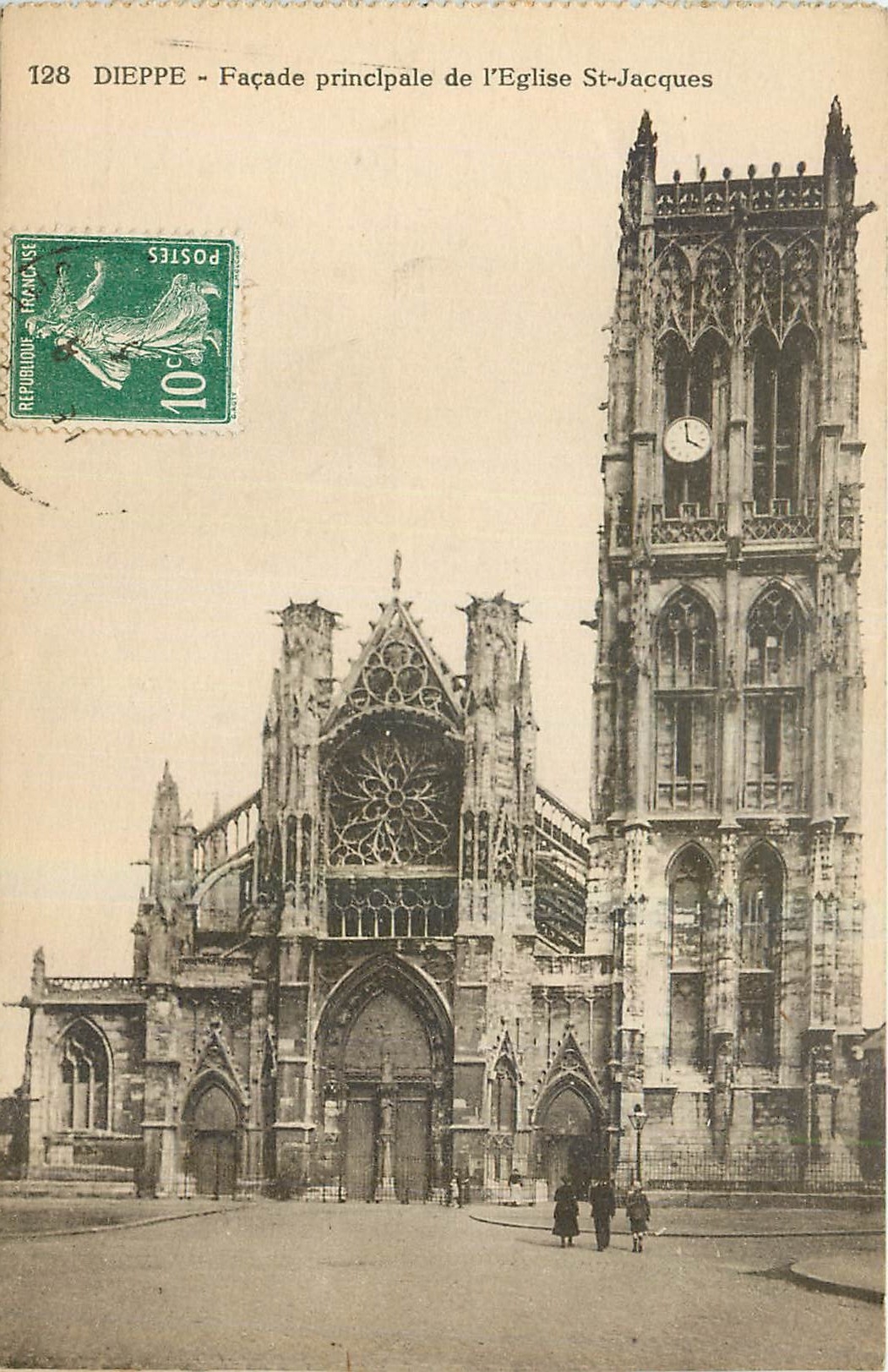 CPA Dieppe Facade principale de l'Eglise St Jacques 