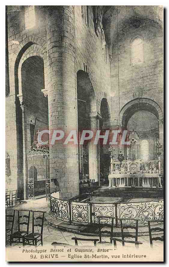 CPA Brive Eglise St Martin vue interieure 