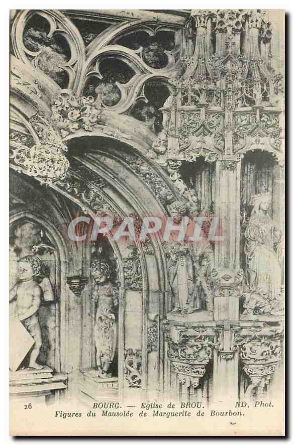 CPA Bourg Eglise de Brou Figures du Mausolee de Marguerite de Bourbon 