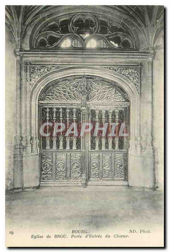 CPA Bourg Eglise de Brou Porte d'Entree du Choeur 