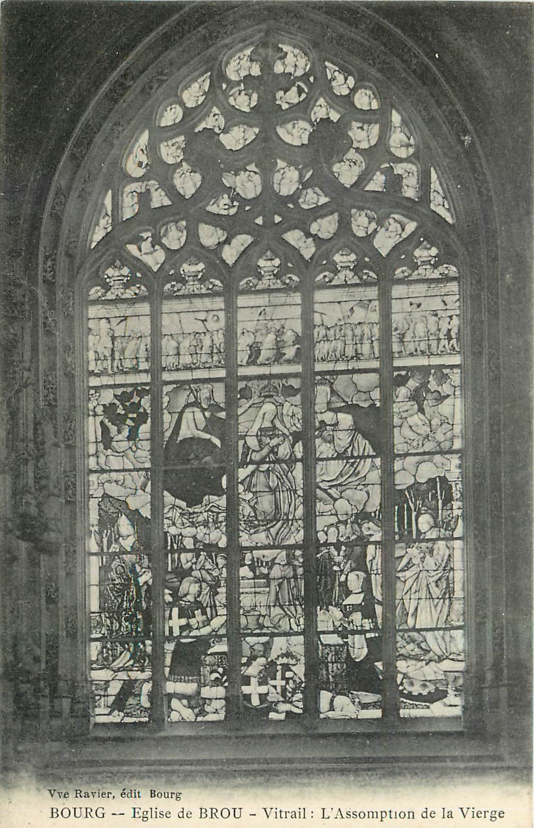 CPA Bourg Eglise de Brou Vitrail l'Assomption de la Vierge 