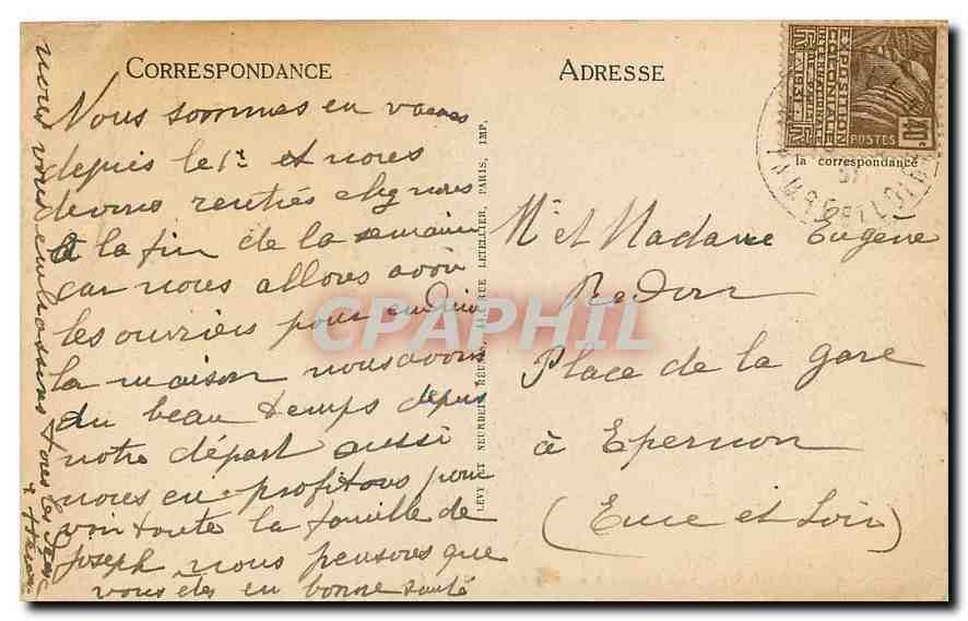 CPA Loches Vue generale vers le Chateau  — Rückseite