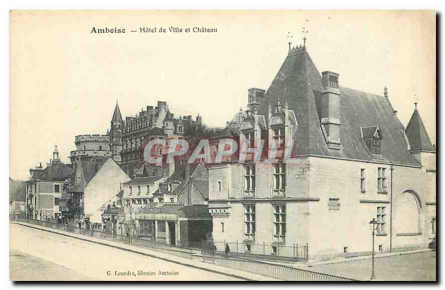 CPA Amboise Hotel de Ville et Chateau 
